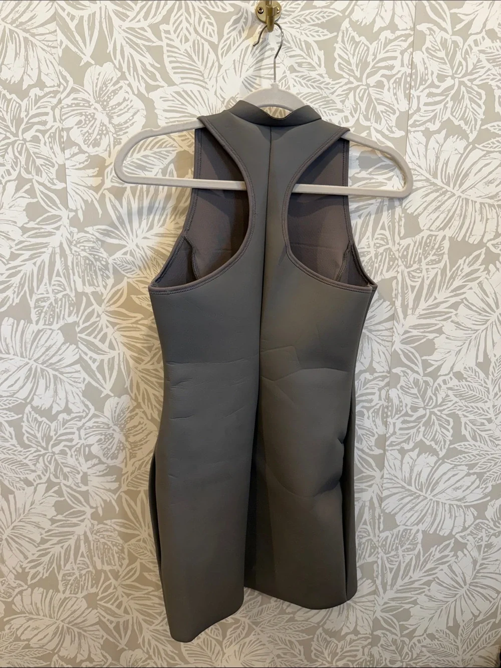 Sleeveless Gray Zip-Front Women's Swim Dress SKIMS Medium NWT